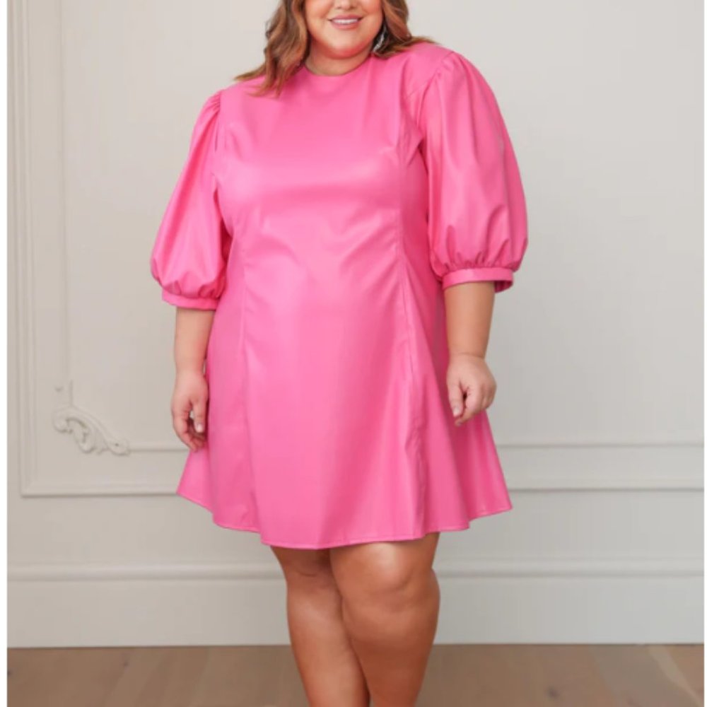 JessaKae Pink Puff Sleeve Dress